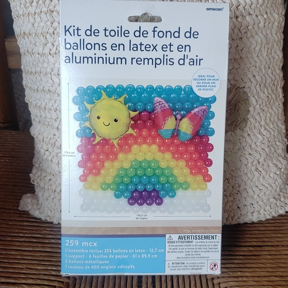 Air-Filled Sunshine, Rainbow & Butterfly Foil & Latex Balloon Backdrop Kit
